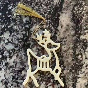 The Lenox Ivory Pierced Reindeer Ornament